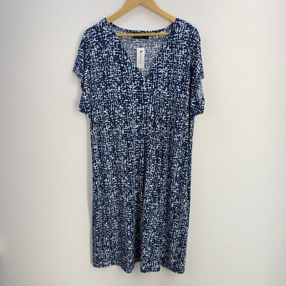 NWT Lane Bryant Women Sleeveless Midi Dress BLACK BLUE Sz Plus 18 20 - Picture 7 of 16